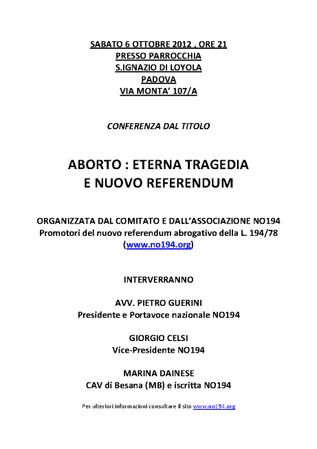 Locandina Conferenza 6.10.2012