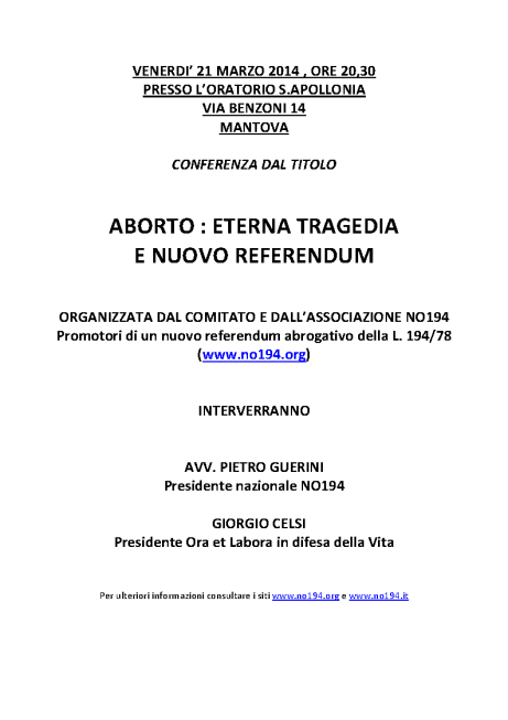 Locandina Conferenza 21.3.2014